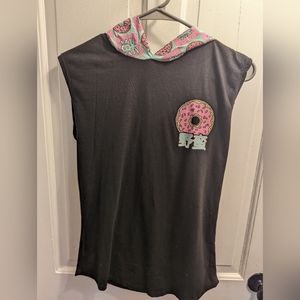 Fresh Laundry sleeveless tank hooded donut print size S